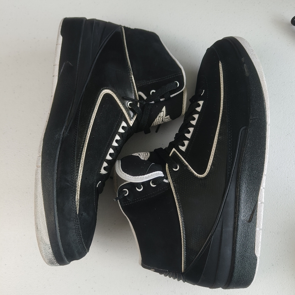 Jordan 2 Retro QF Black 2010 men's sports shoes size 13 style 395709-001. used d - Picture 5 of 16